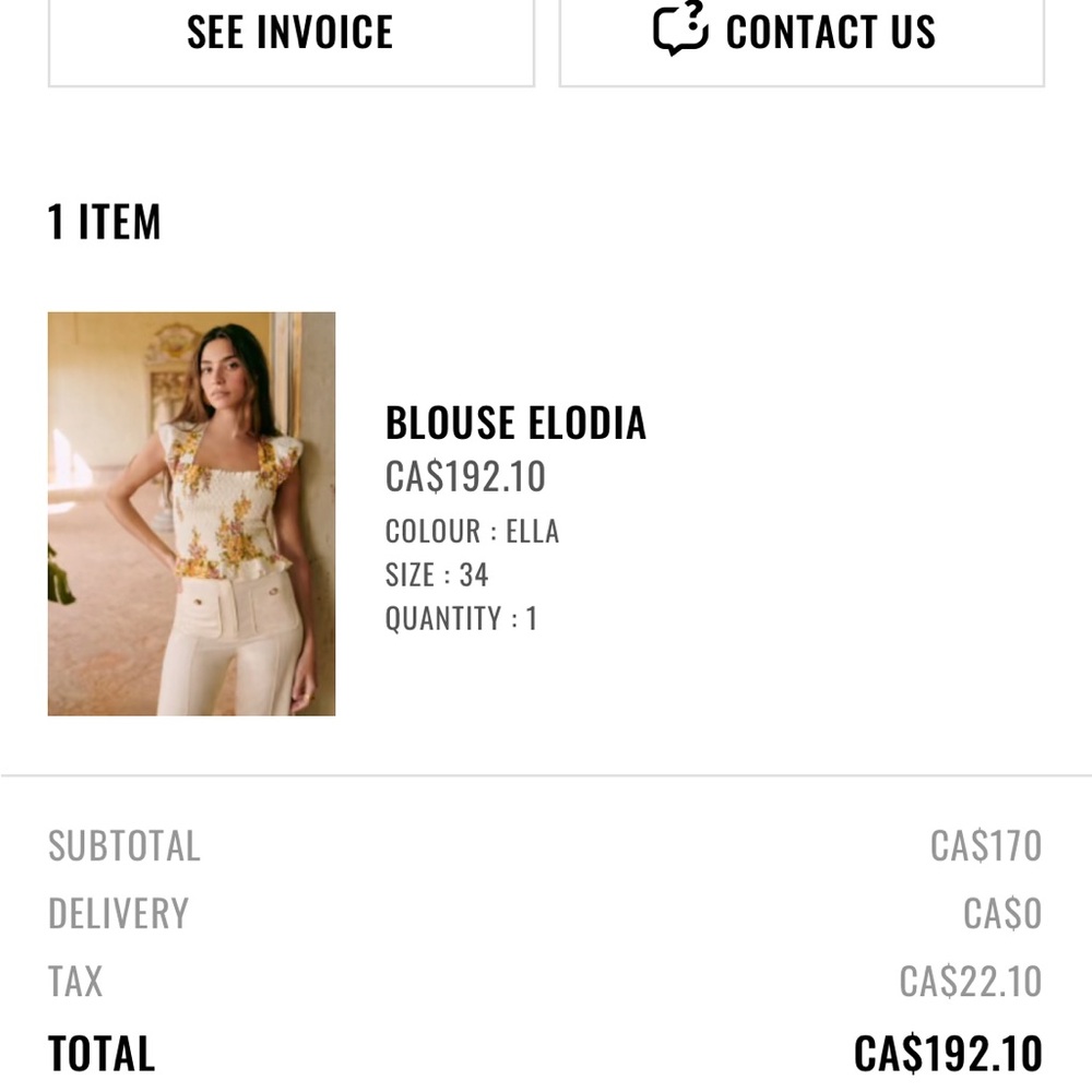 Sezane Elodia Blouse - EU 34/ US 2 - Picture 2 of 3